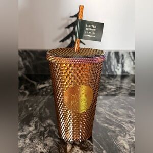 🌶️ NWT Starbucks 50th Anniversary Gold Studded Grande Size Tumbler